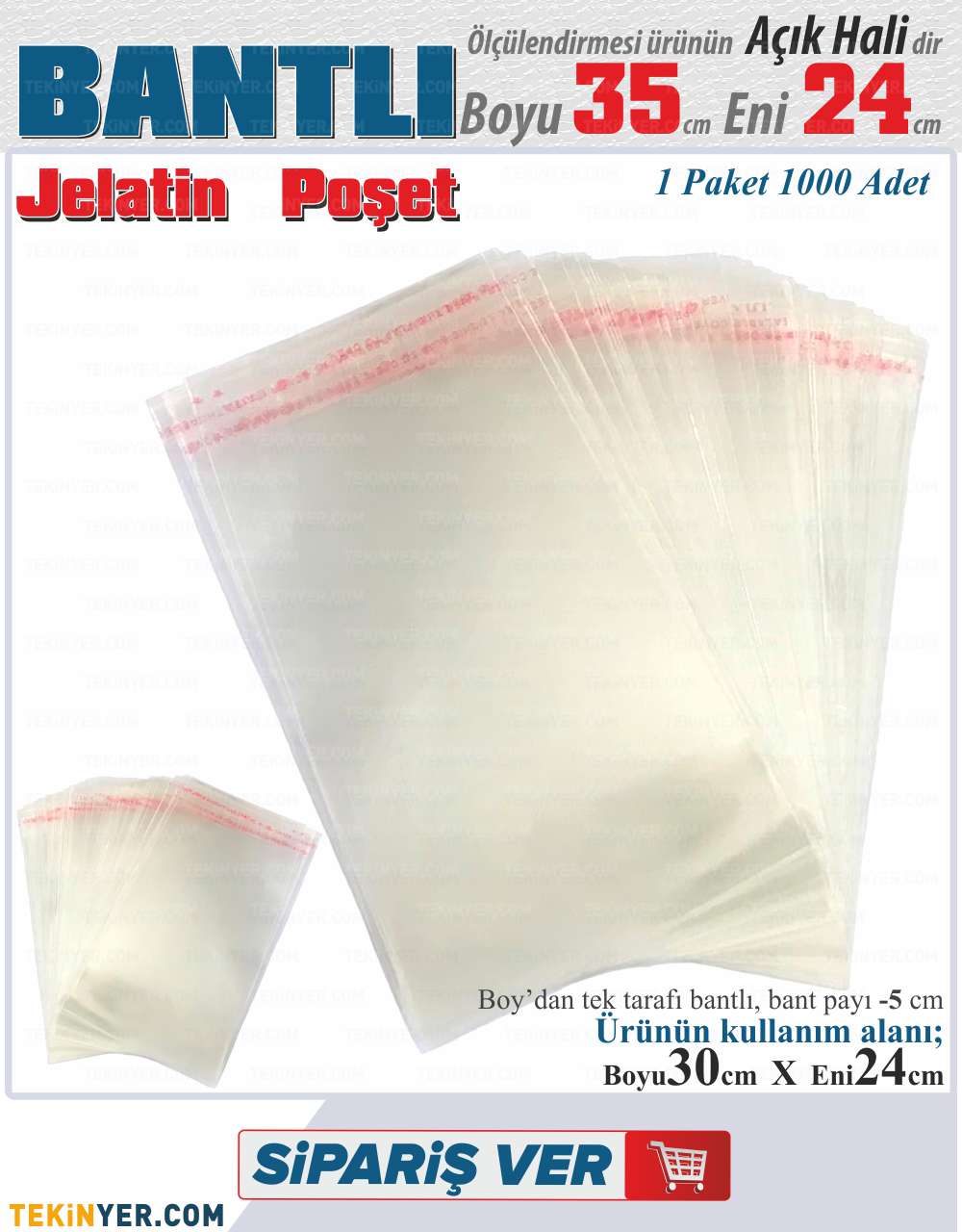 Bantlı Jelatin Poşet