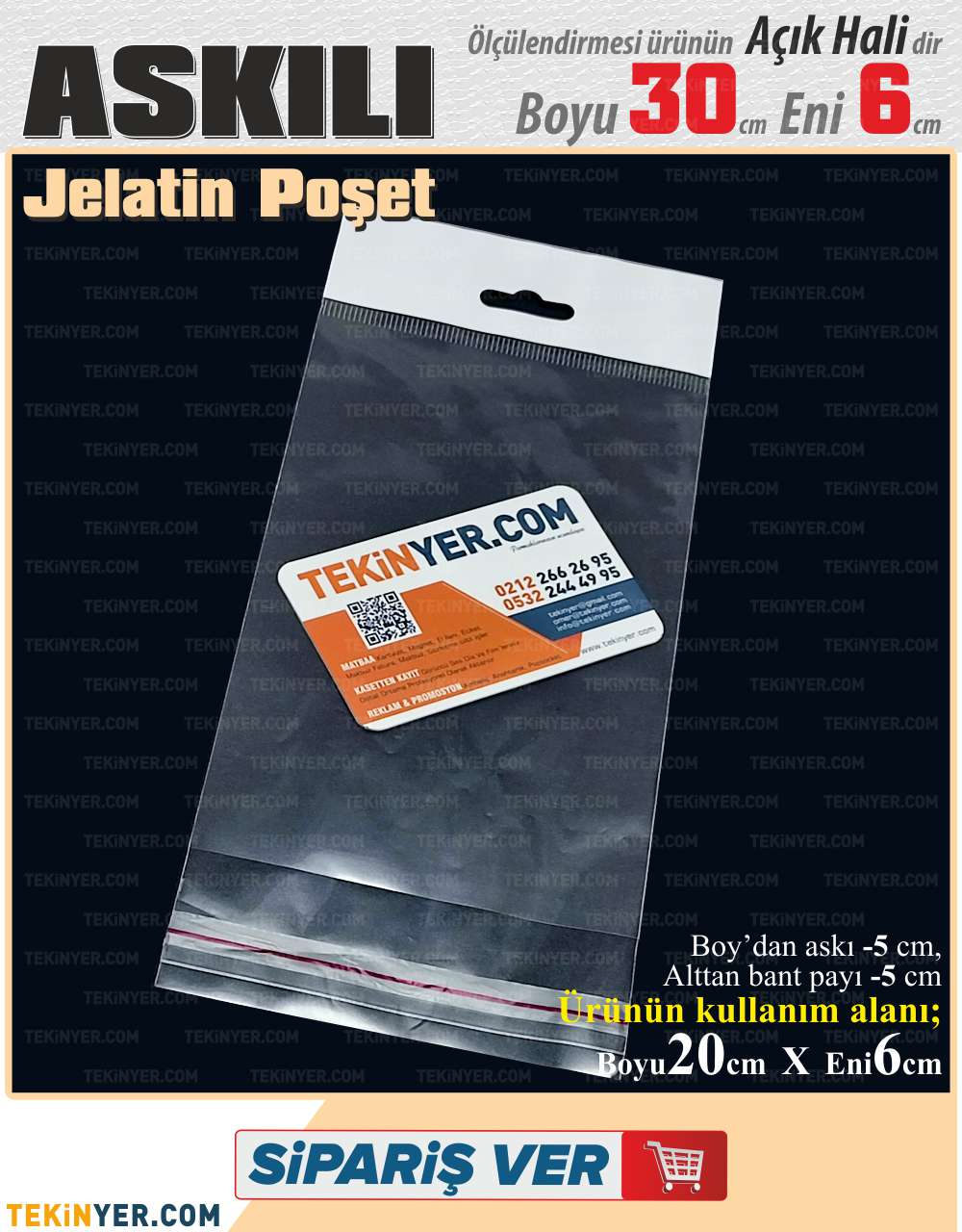 6x30 cm Askılı Jelatin